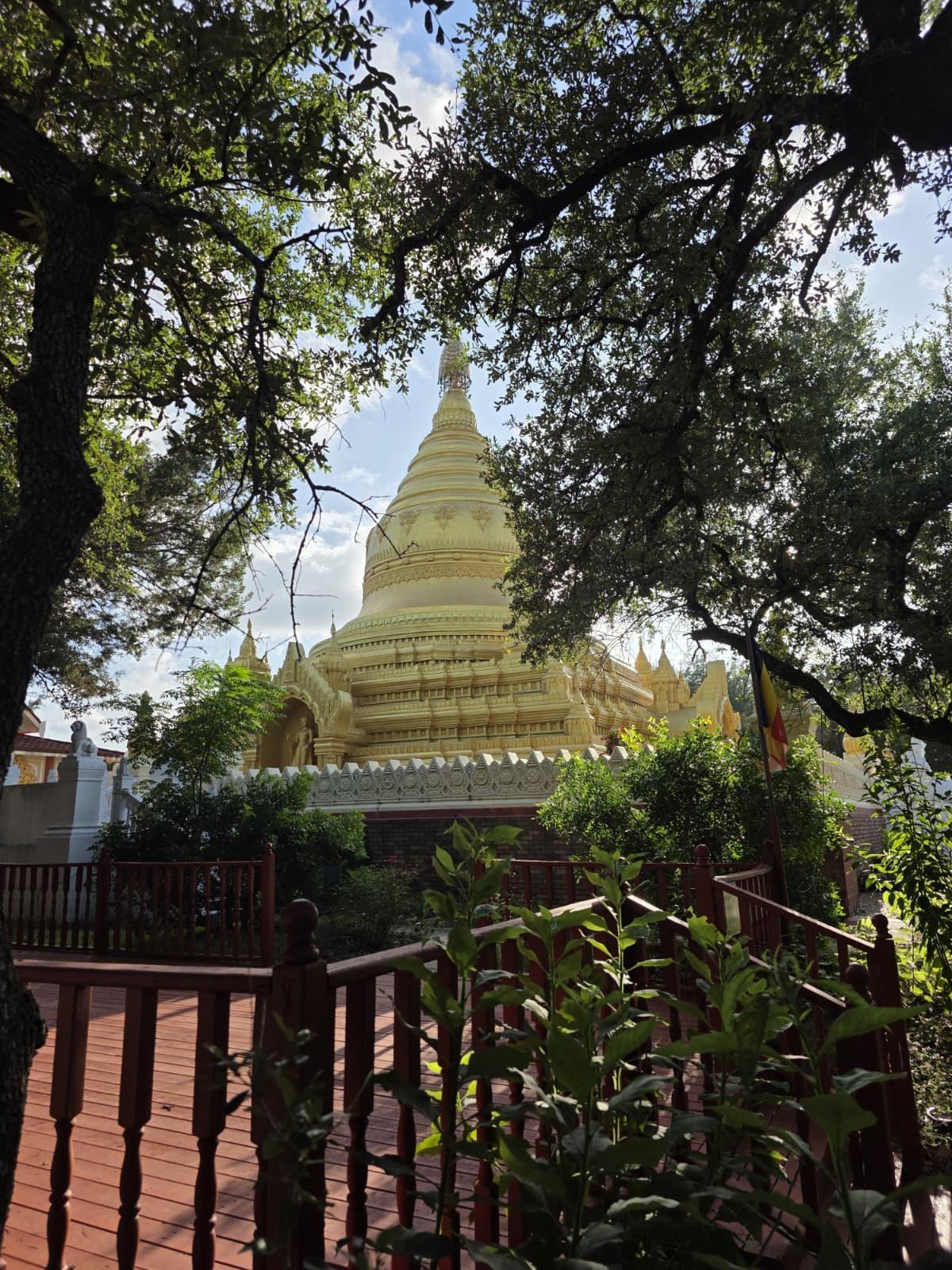 Sitagu Budda Vihara Pagoda surrounded by trees