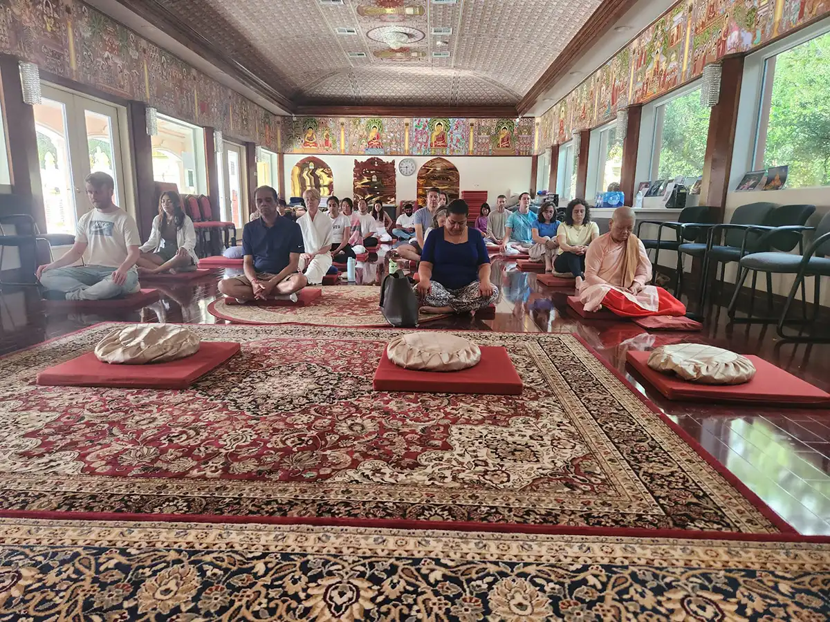 Mindfulness discussions with monk